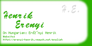 henrik erenyi business card